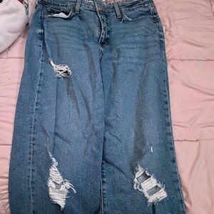 Old Navy Distressed Straight Leg Jeans - Blue